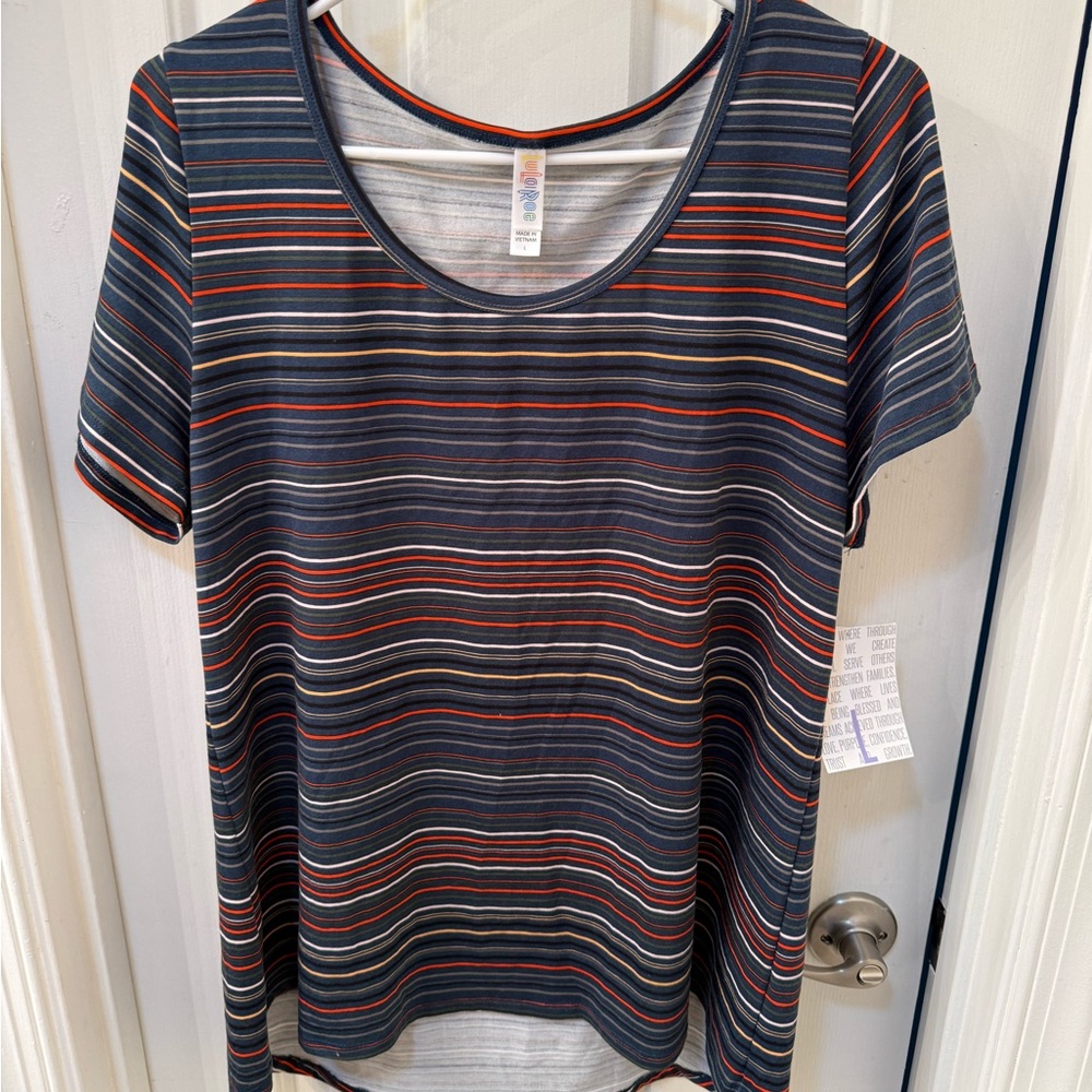 LuLaRoe Multicolor Striped Short Sleeve Top